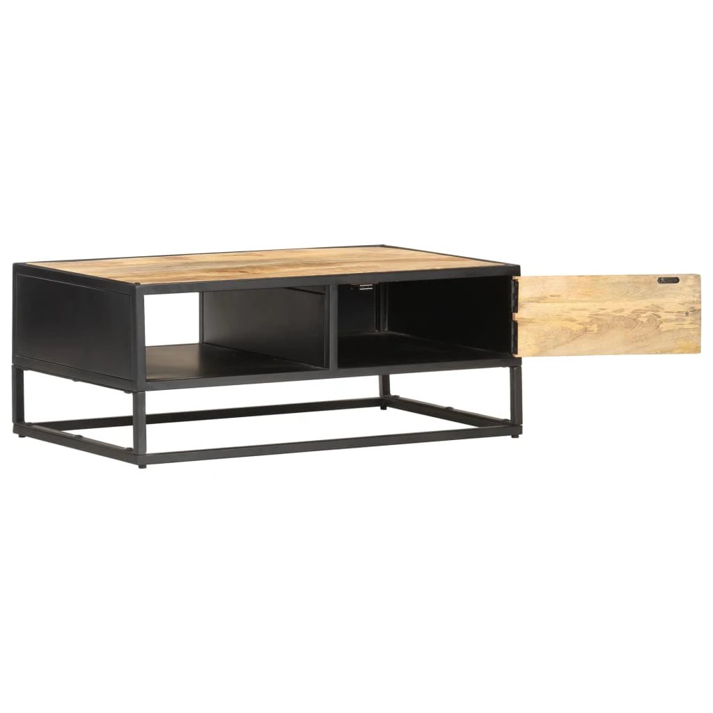 Industrial Handmade Coffee Table 90x55x36 Cm Carved Door Mango Wood For Living Room Decor Style by vidaXL