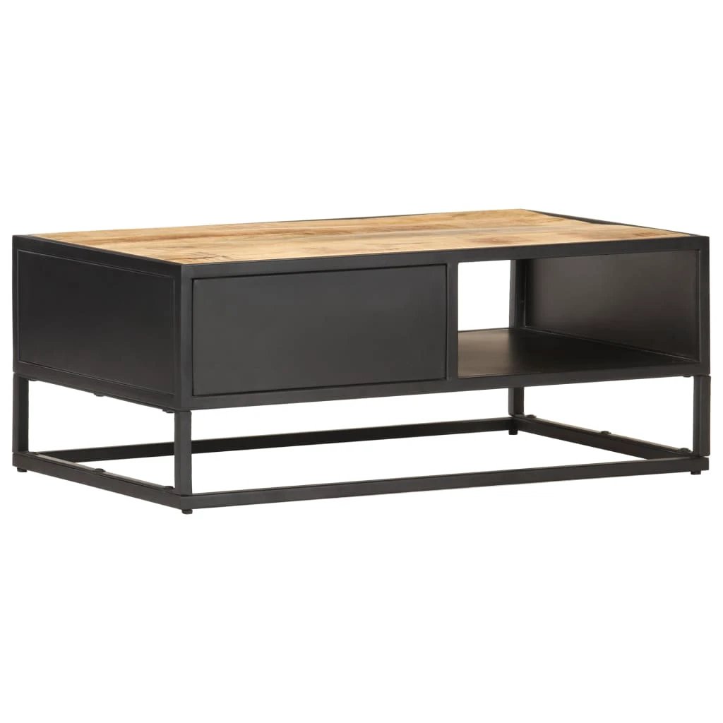Industrial Handmade Coffee Table 90x55x36 Cm Carved Door Mango Wood For Living Room Decor Style by vidaXL