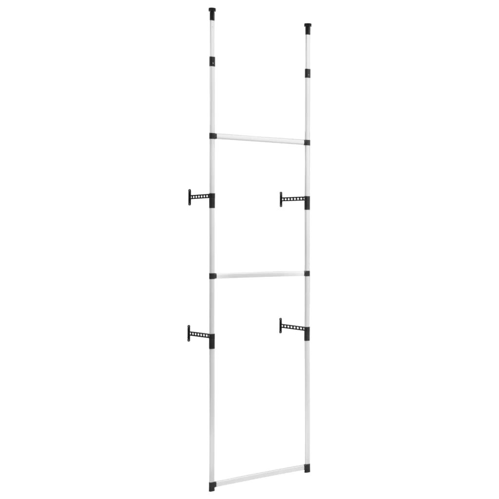 Telescopic Wardrobe System with Rods Aluminium by vidaXL