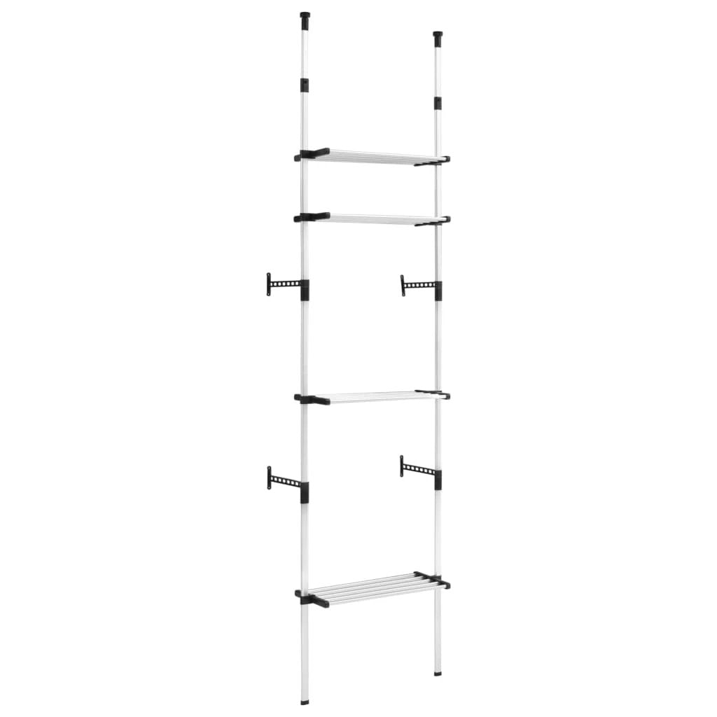 Telescopic Wardrobe System with Shelves Aluminium by vidaXL