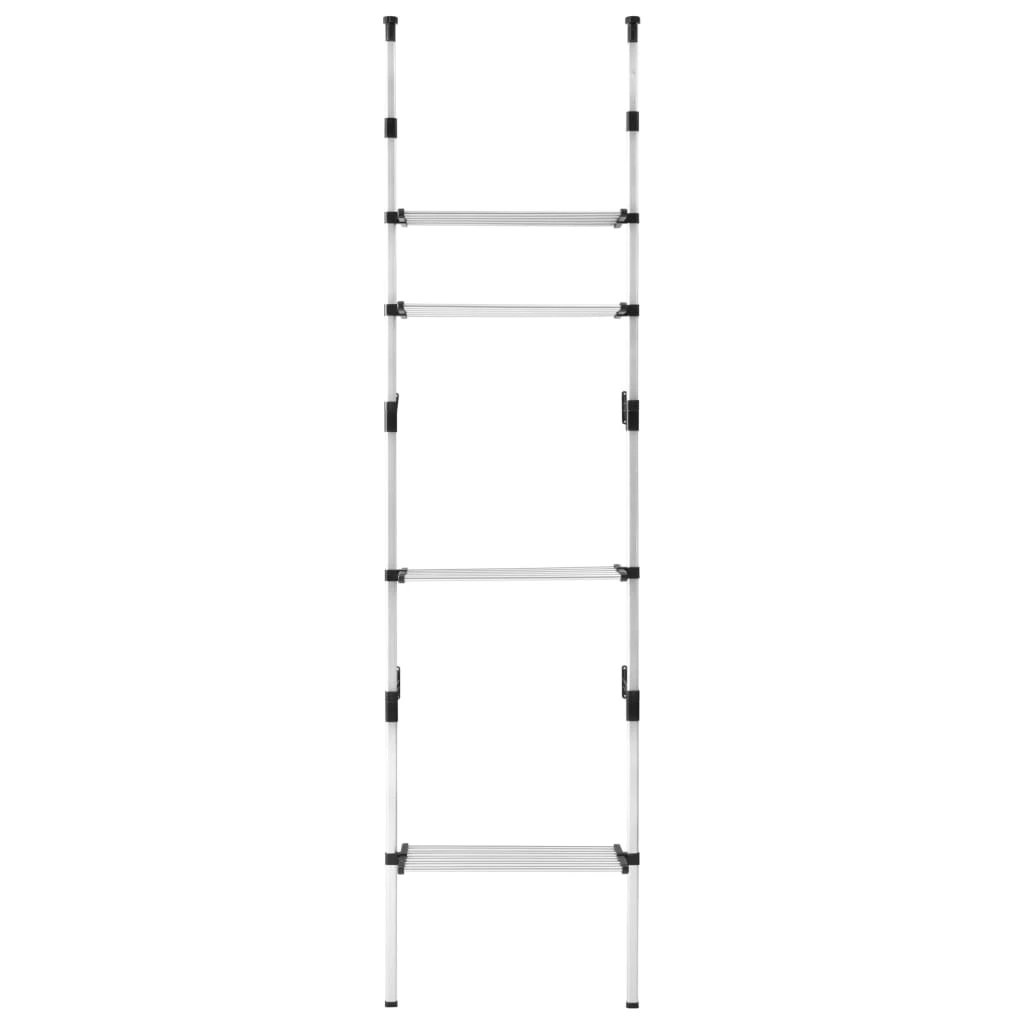 Telescopic Wardrobe System with Shelves Aluminium by vidaXL