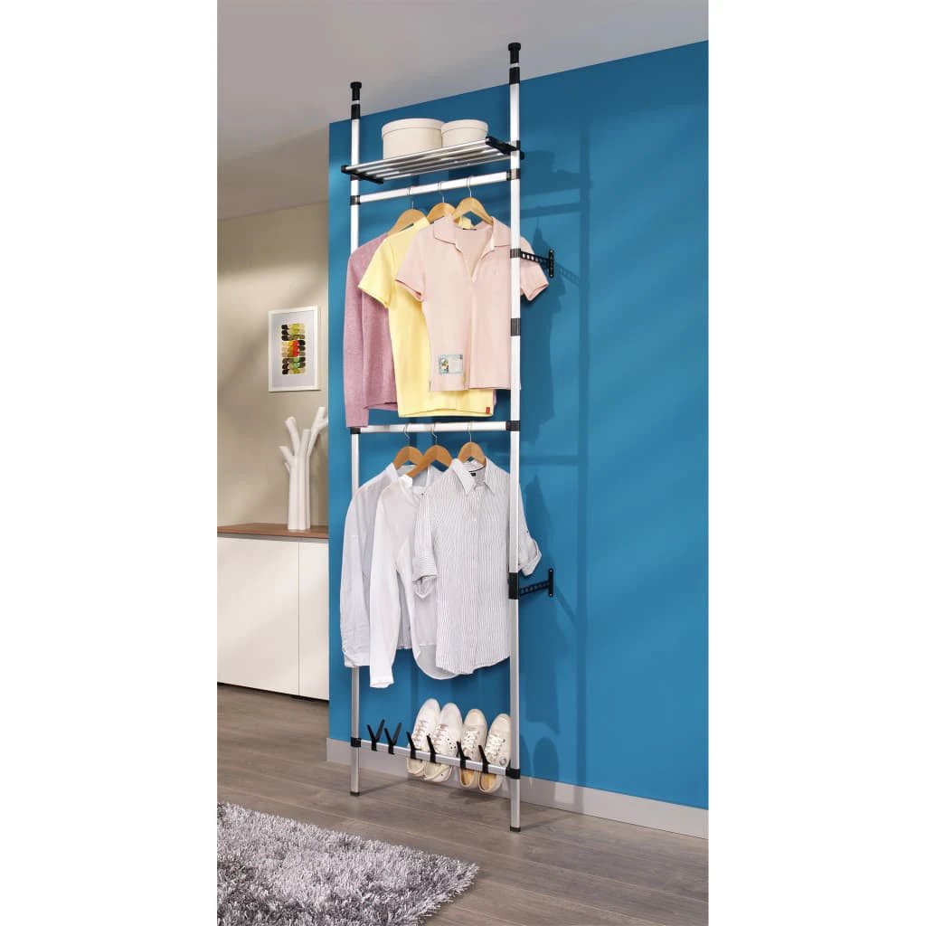 Aluminium Telescopic Wardrobe System For Small Spaces by vidaXL