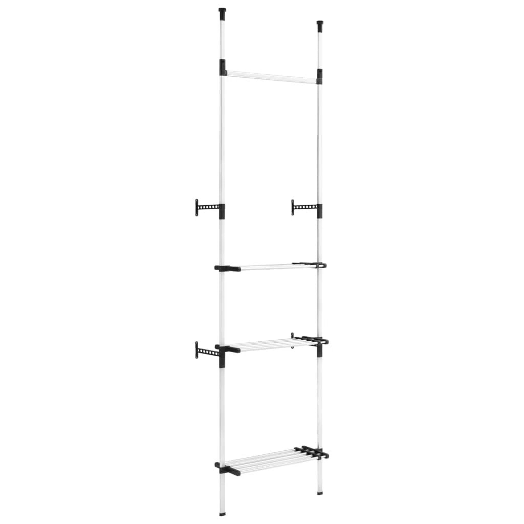 vidaXL Aluminium Telescopic Wardrobe System Adjustable Width Rods - Wardrobe