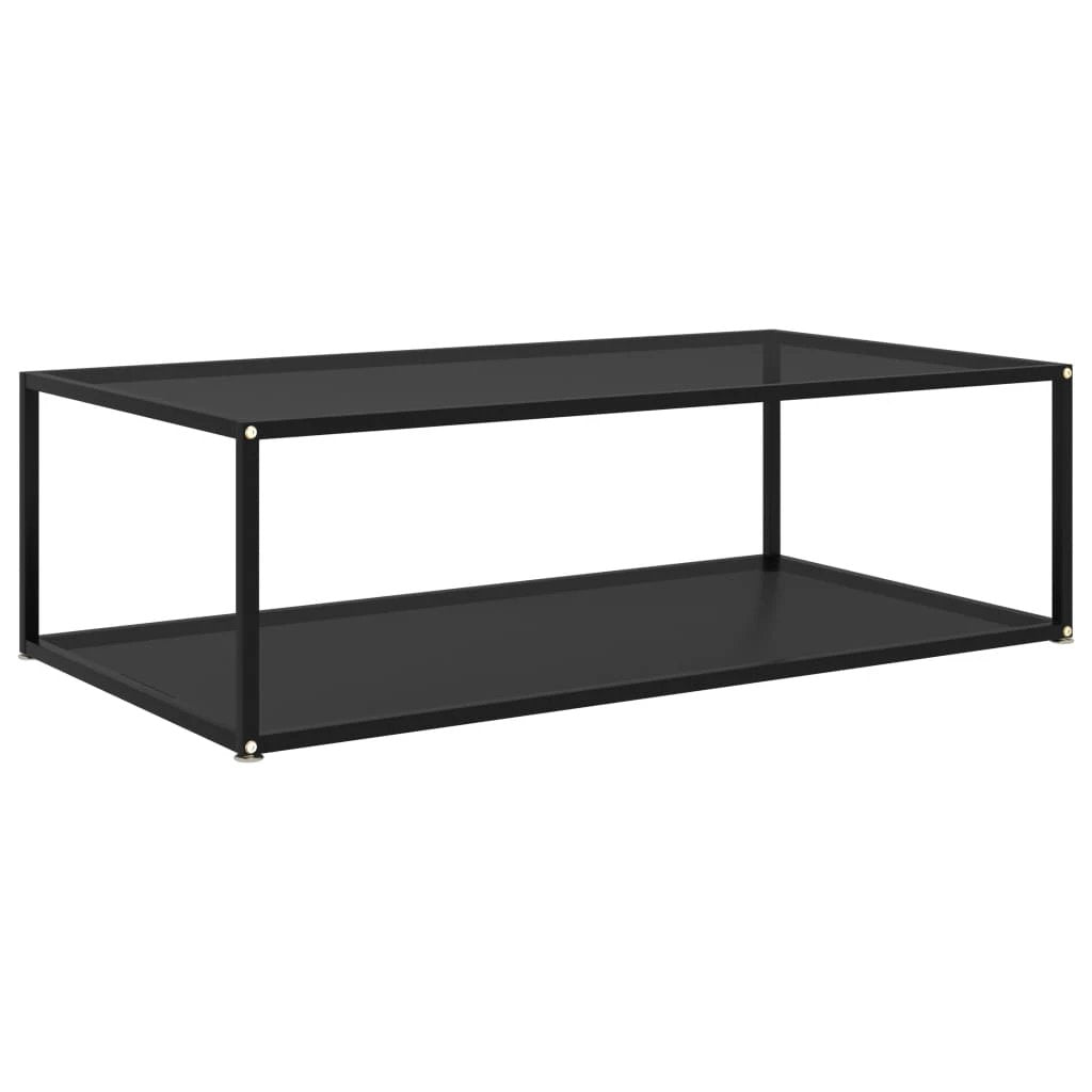 VidaXL Coffee Table 60x60x35 cm Tempered Glass Two Layer Design With Powder Coated Steel Frame For Living Room by vidaXL