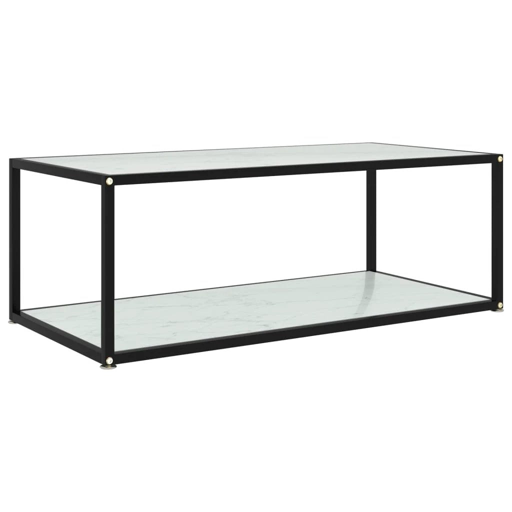 VidaXL Coffee Table 60x60x35 cm Tempered Glass Two Layer Design With Powder Coated Steel Frame For Living Room by vidaXL