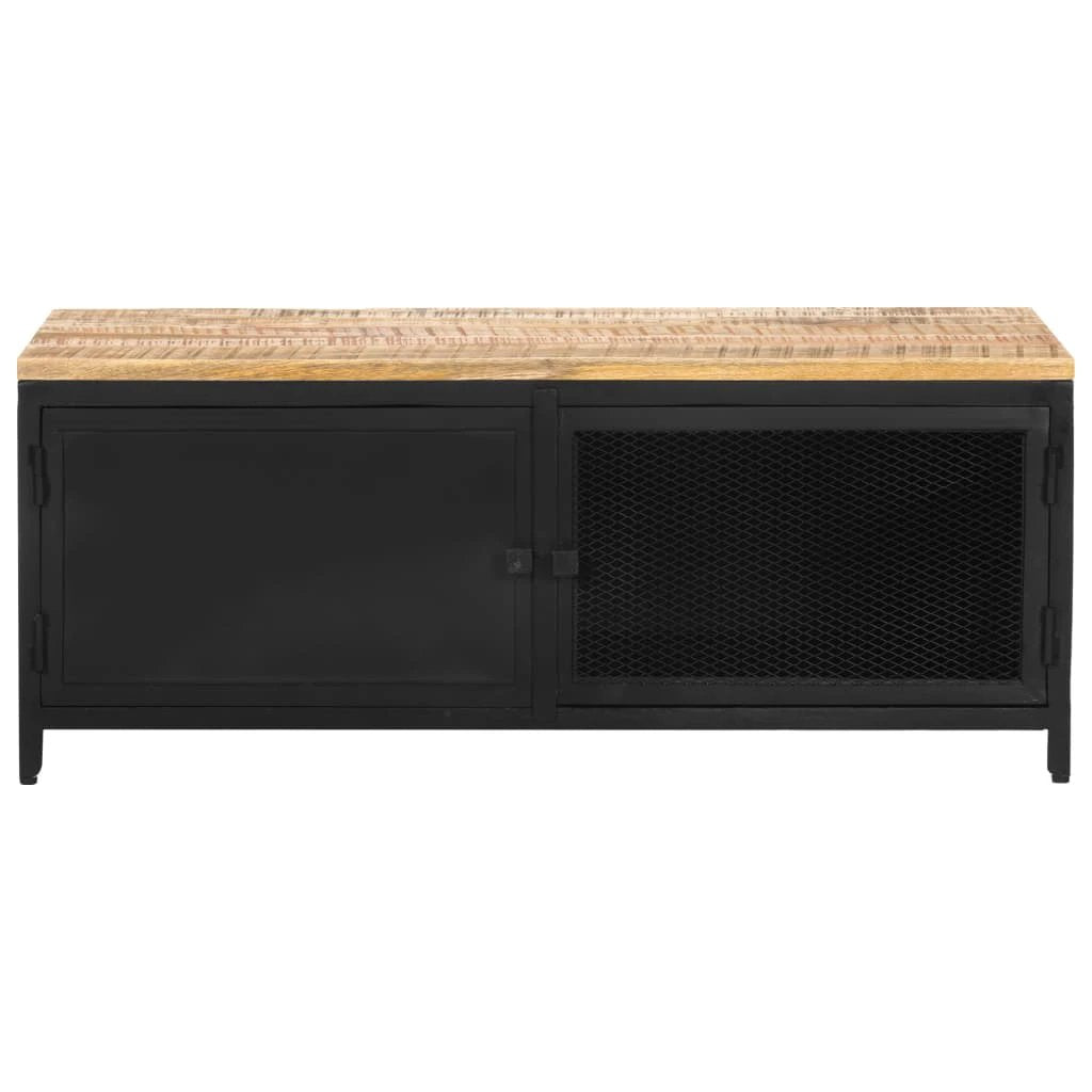 vidaXL Industrial Coffee Table 90x50x37 Cm Solid Rough Mango Wood For Living Room Decor - Coffee Table