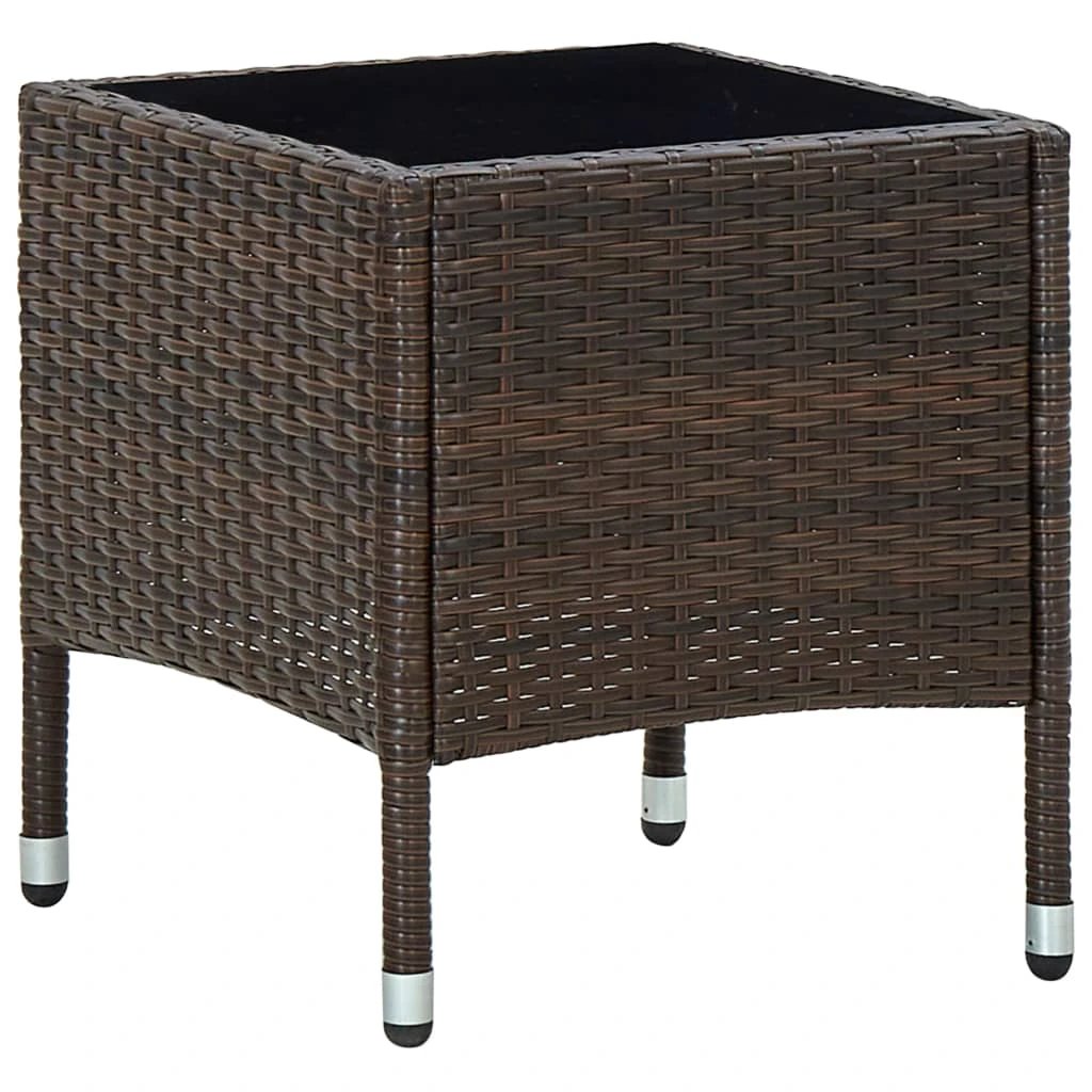 vidaXL vidaXL Garden Table Brown 40x40x45 cm Poly Rattan - Garden Table