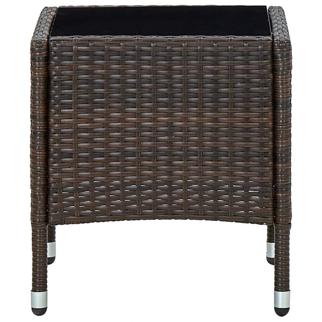 vidaXL vidaXL Garden Table Brown 40x40x45 cm Poly Rattan - Garden Table