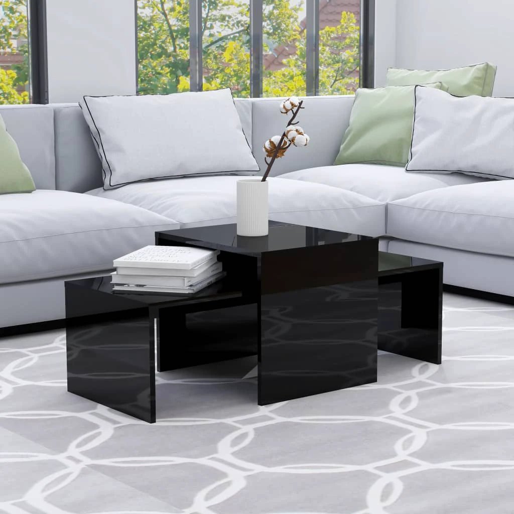 vidaXL vidaXL Coffee Table Set Smoked Oak 100x48x40 cm Engineered Wood Modern Living Room Decor - Coffee Table