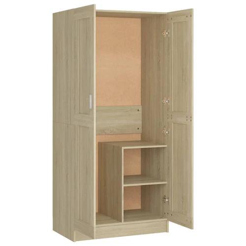 vidaXL vidaXL Engineered Wood Wardrobe 82.5x51.5x180 cm Smoked Oak Finish with Ample Storage for Home Organization - Wardrobe