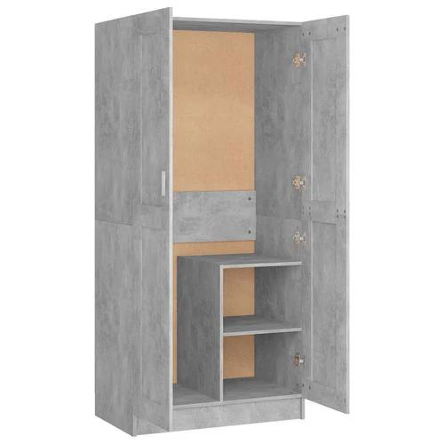 vidaXL Engineered Wood Wardrobe 82.5x51.5x180 cm Smoked Oak Finish with Ample Storage for Home Organization by vidaXL