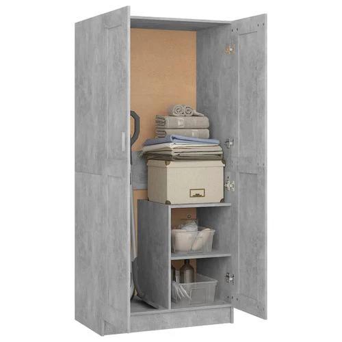 vidaXL Engineered Wood Wardrobe 82.5x51.5x180 cm Smoked Oak Finish with Ample Storage for Home Organization by vidaXL
