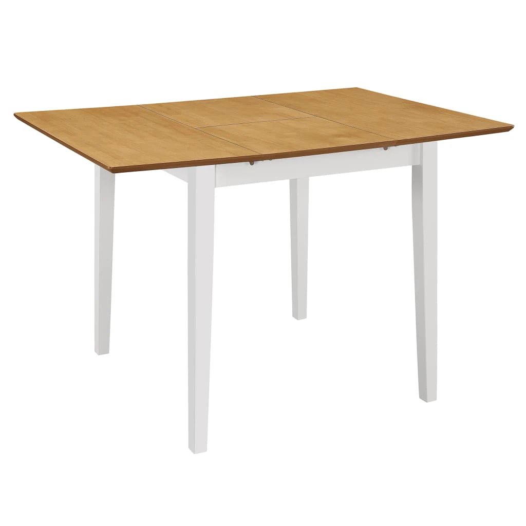 vidaXL vidaXL Extendable Dining Table White (80-120)x80x74 cm MDF - Uncategorized Dining Table