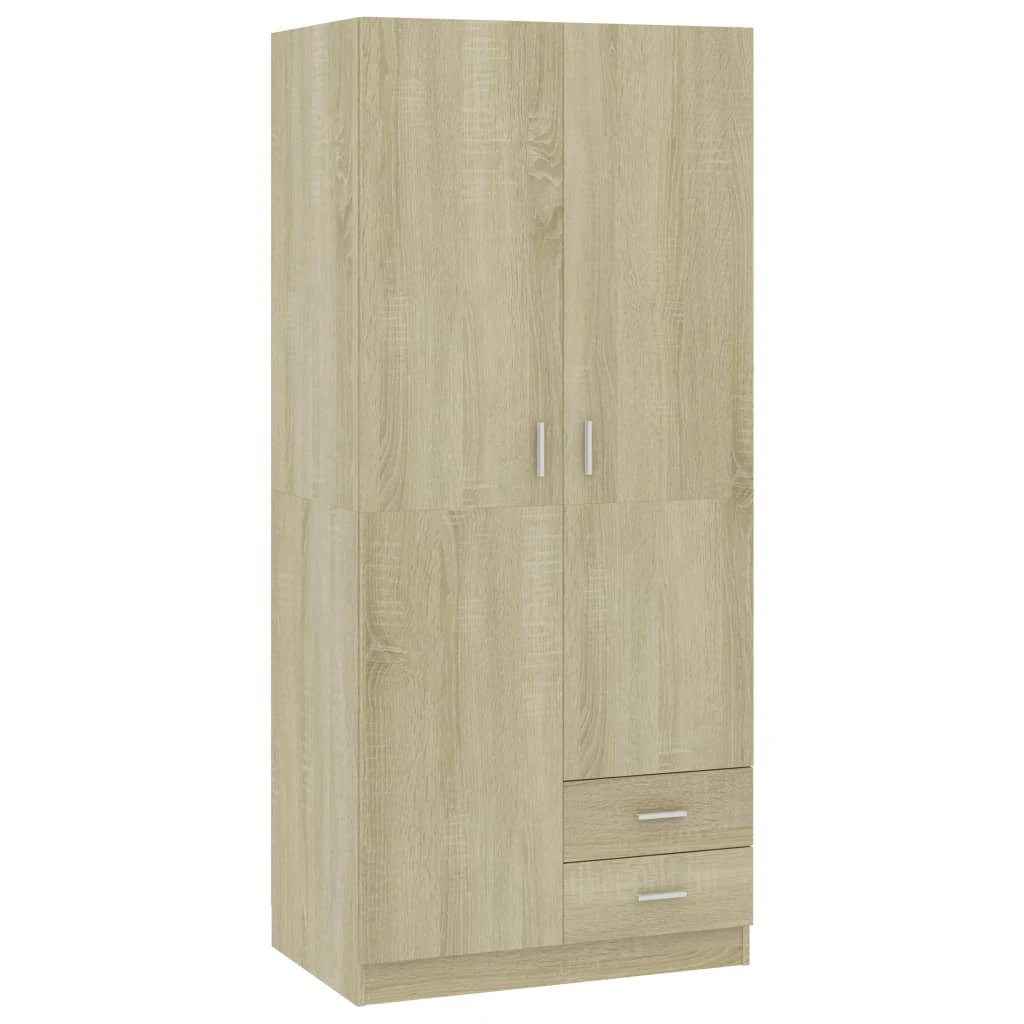 Sonoma Oak Wardrobe 80x52x180 Engineered Wood Bedroom by vidaXL