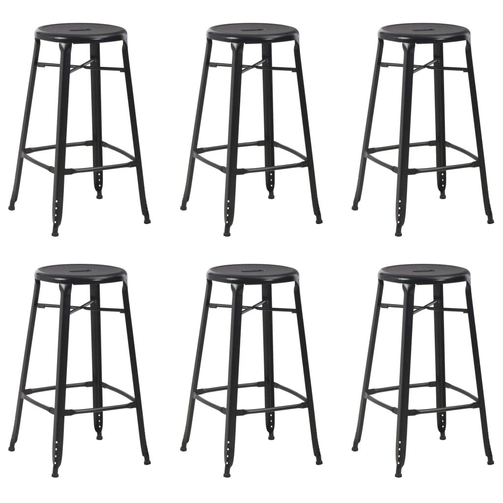 vidaXL VidaXL Bar Stools 4 Pcs Black Pinewood Seats For Kitchen - Bar Stool