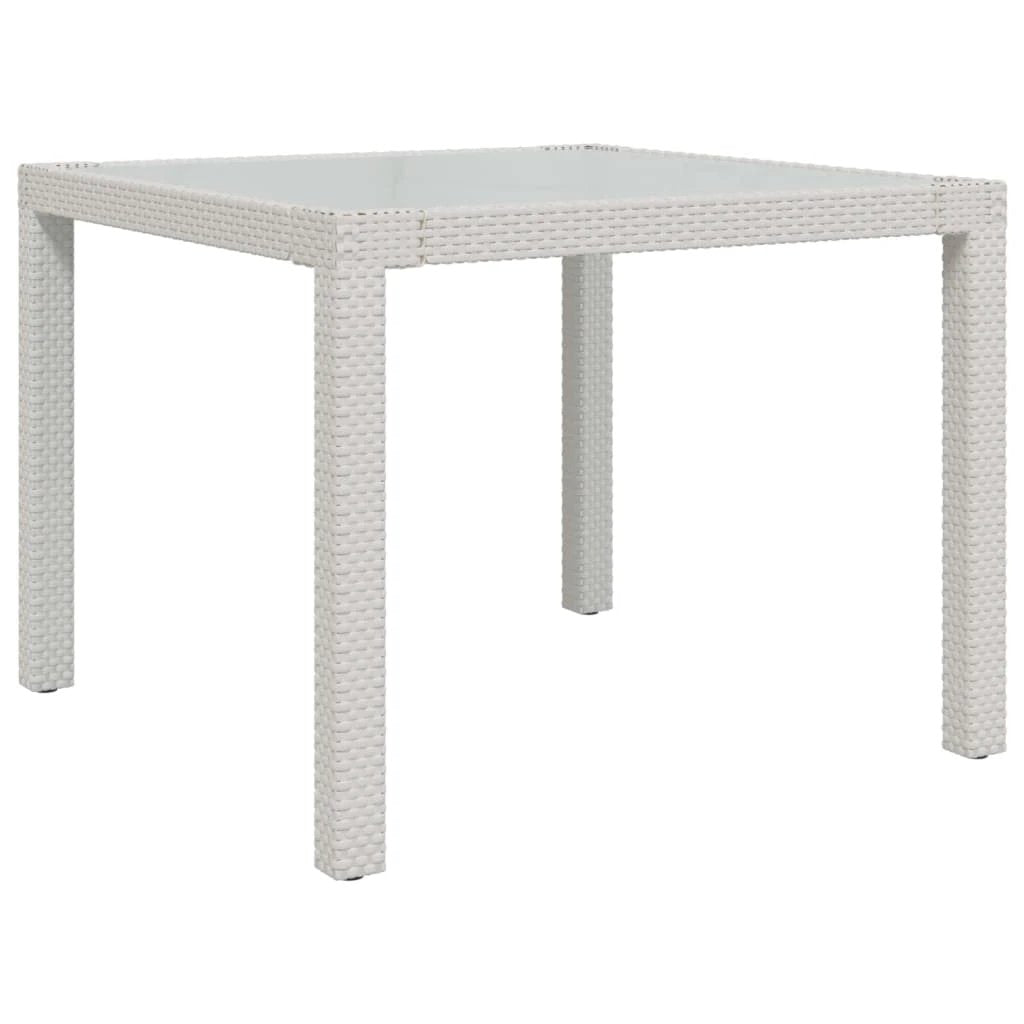 vidaXL Garden Table 90x90x75 cm Tempered Glass and Poly Rattan Brown by vidaXL