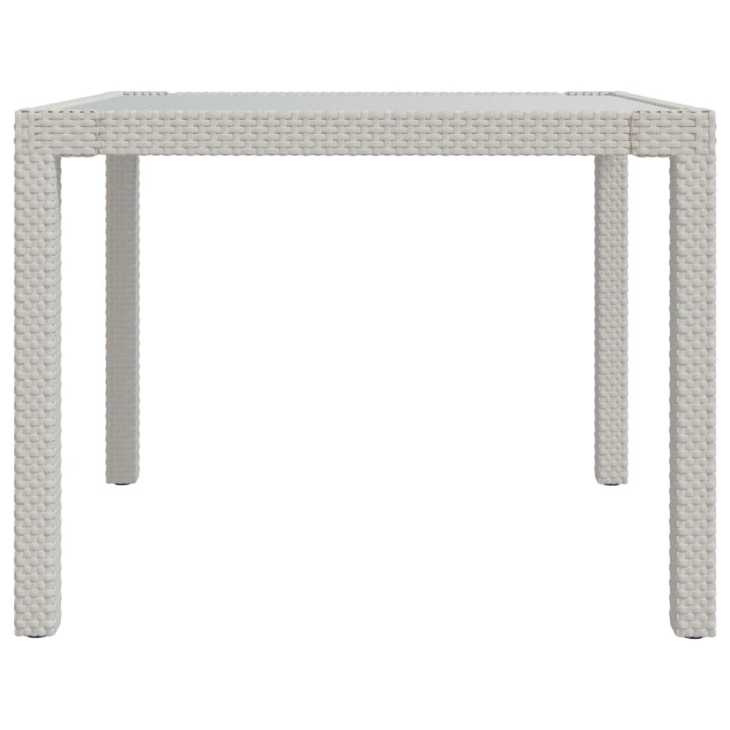 vidaXL Garden Table 90x90x75 cm Tempered Glass and Poly Rattan Brown by vidaXL