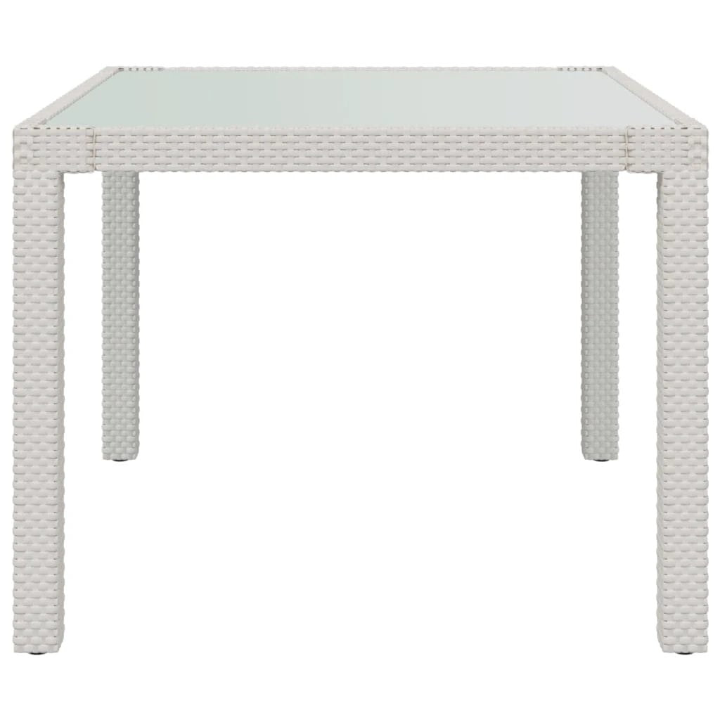vidaXL Garden Table 90x90x75 cm Tempered Glass and Poly Rattan Brown by vidaXL