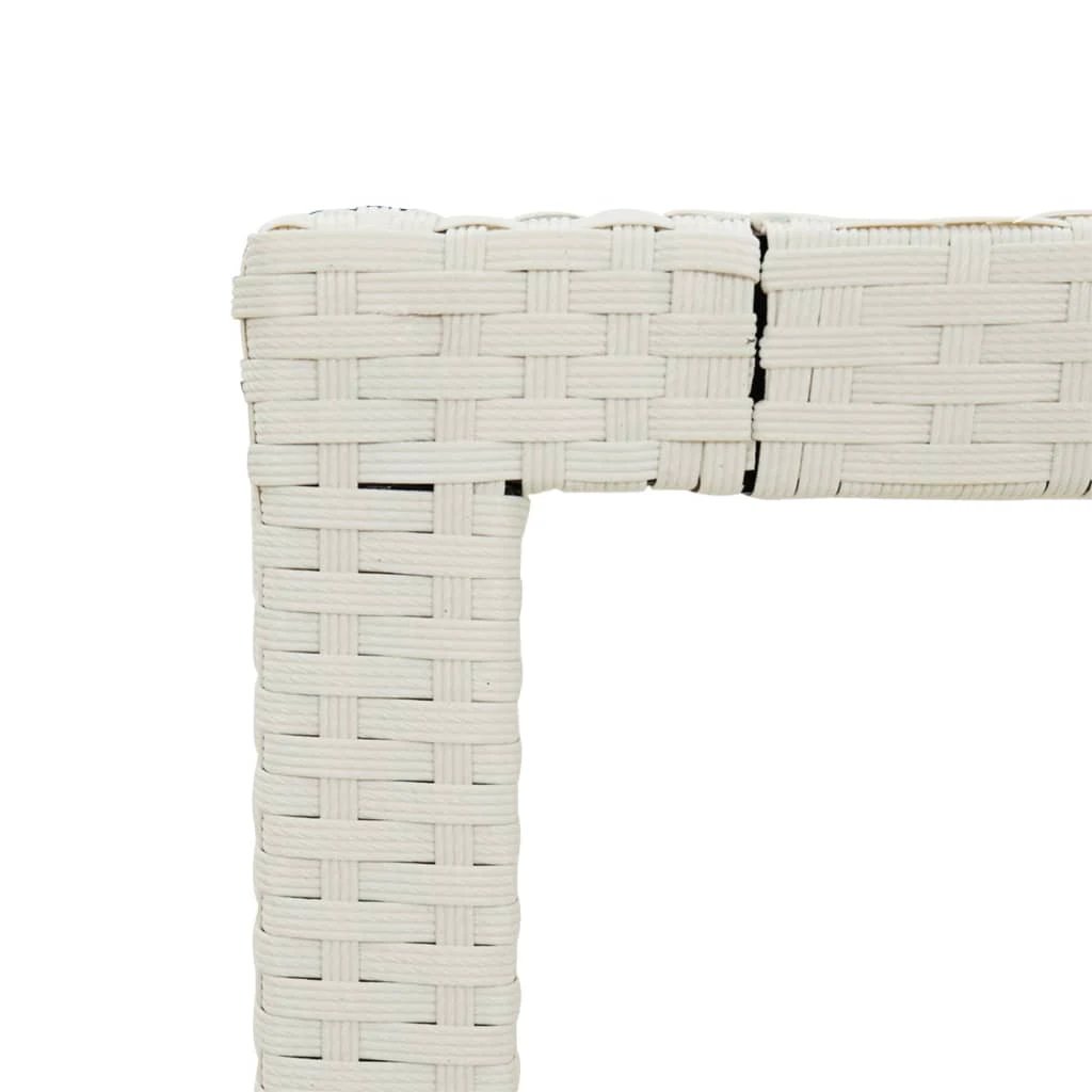 vidaXL Garden Table 90x90x75 cm Tempered Glass and Poly Rattan Brown by vidaXL
