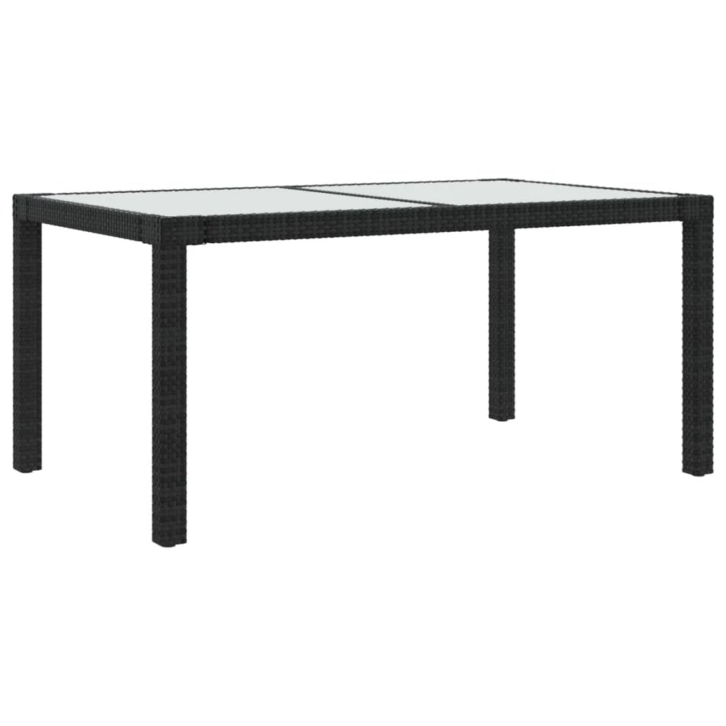 vidaXL vidaXL Garden Table 90x90x75 cm Tempered Glass and Poly Rattan Brown - Garden Table