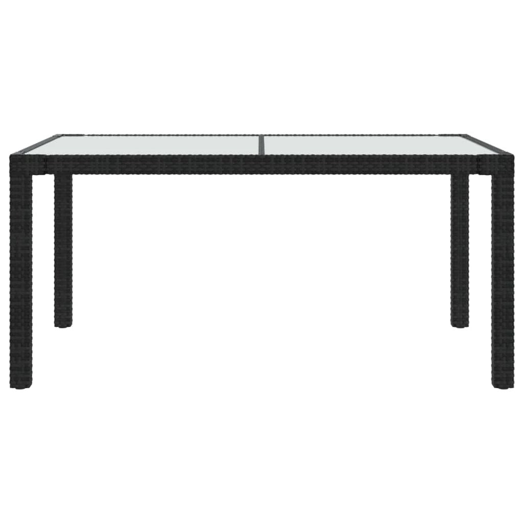 vidaXL vidaXL Garden Table 90x90x75 cm Tempered Glass and Poly Rattan Brown - Garden Table