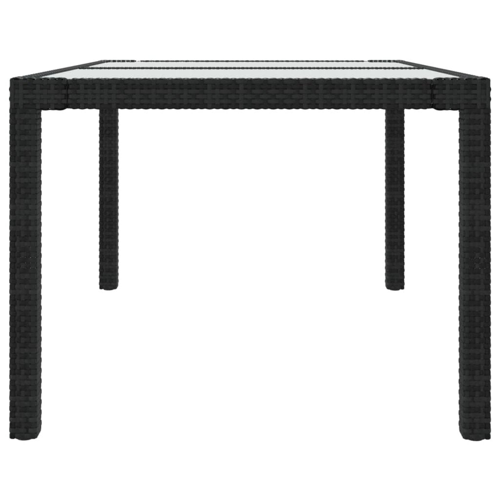 vidaXL vidaXL Garden Table 90x90x75 cm Tempered Glass and Poly Rattan Brown - Garden Table