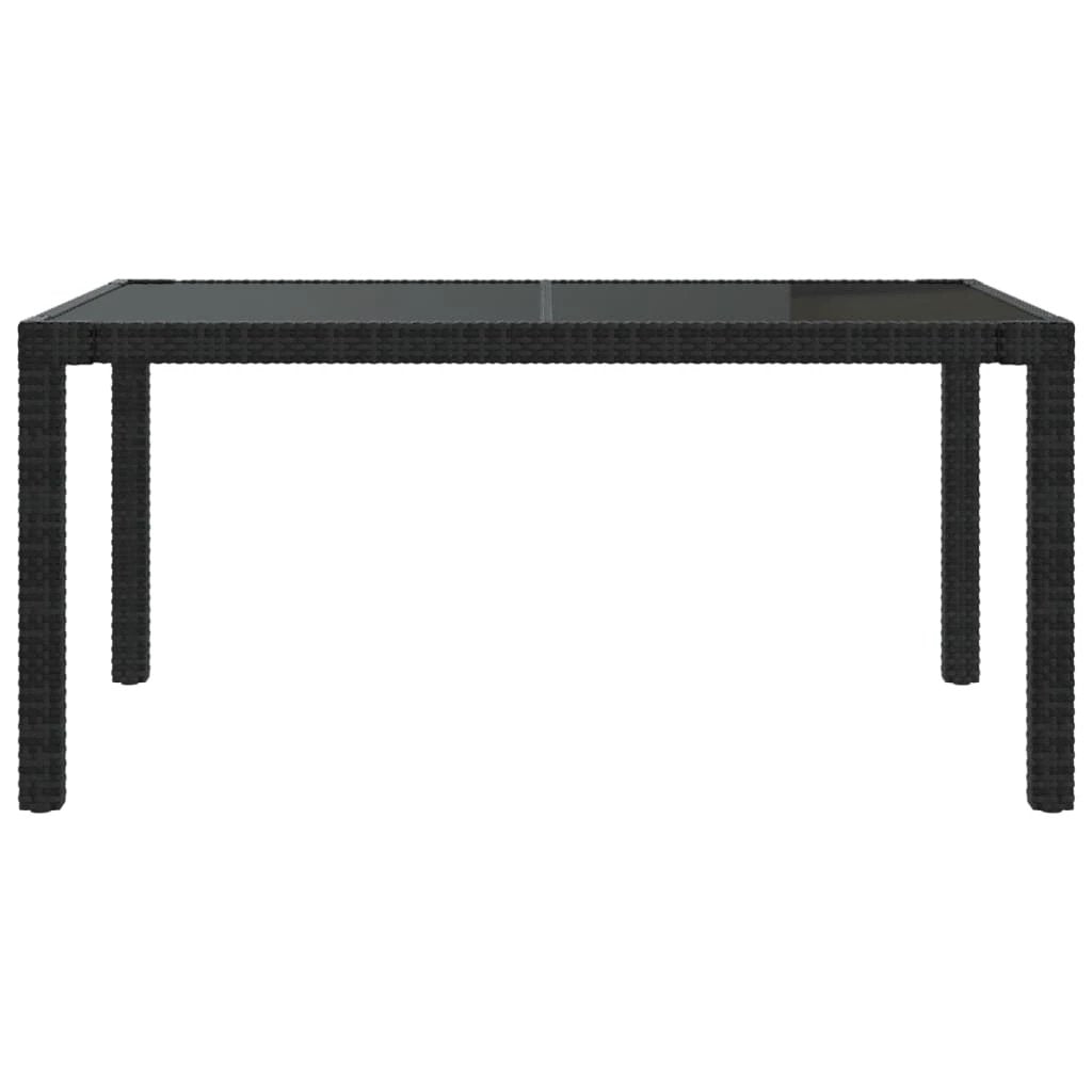 vidaXL Garden Table 90x90x75 cm Tempered Glass and Poly Rattan Brown by vidaXL