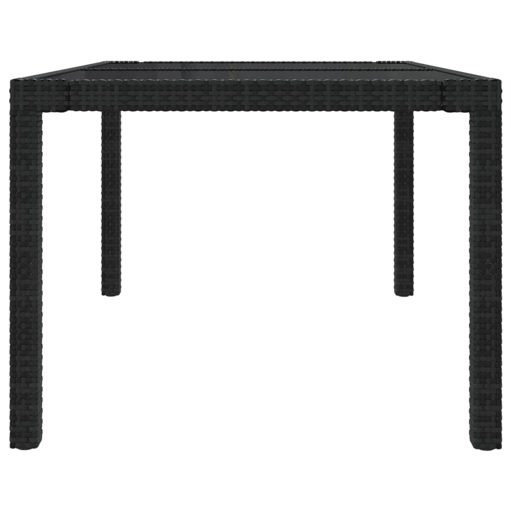 vidaXL Garden Table 90x90x75 cm Tempered Glass and Poly Rattan Brown by vidaXL