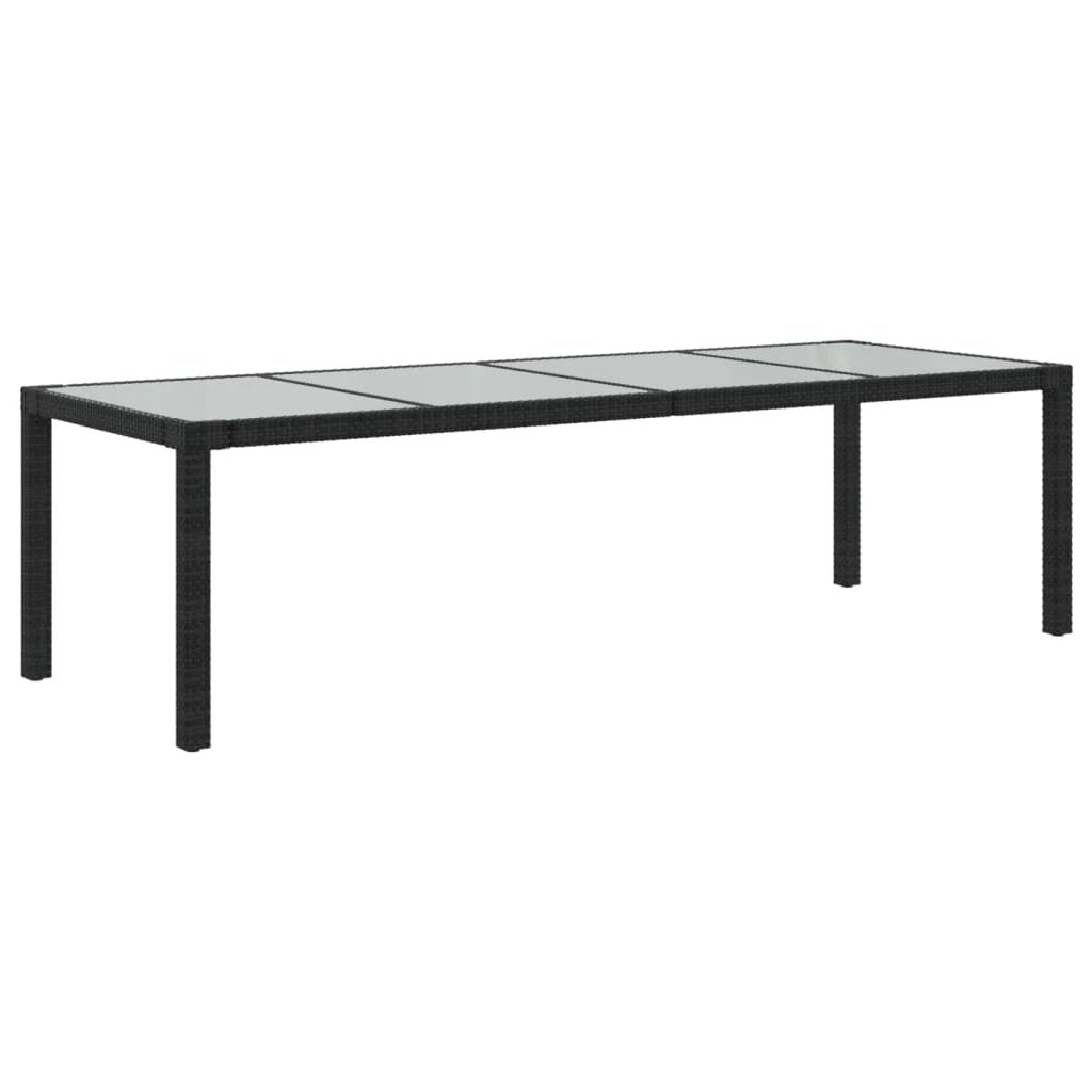 vidaXL Garden Table White 250x100x75 cm Poly Rattan and Tempered Glass by vidaXL