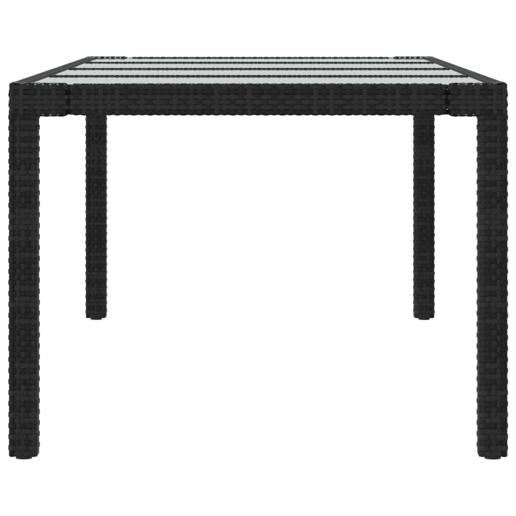 vidaXL Garden Table White 250x100x75 cm Poly Rattan and Tempered Glass by vidaXL
