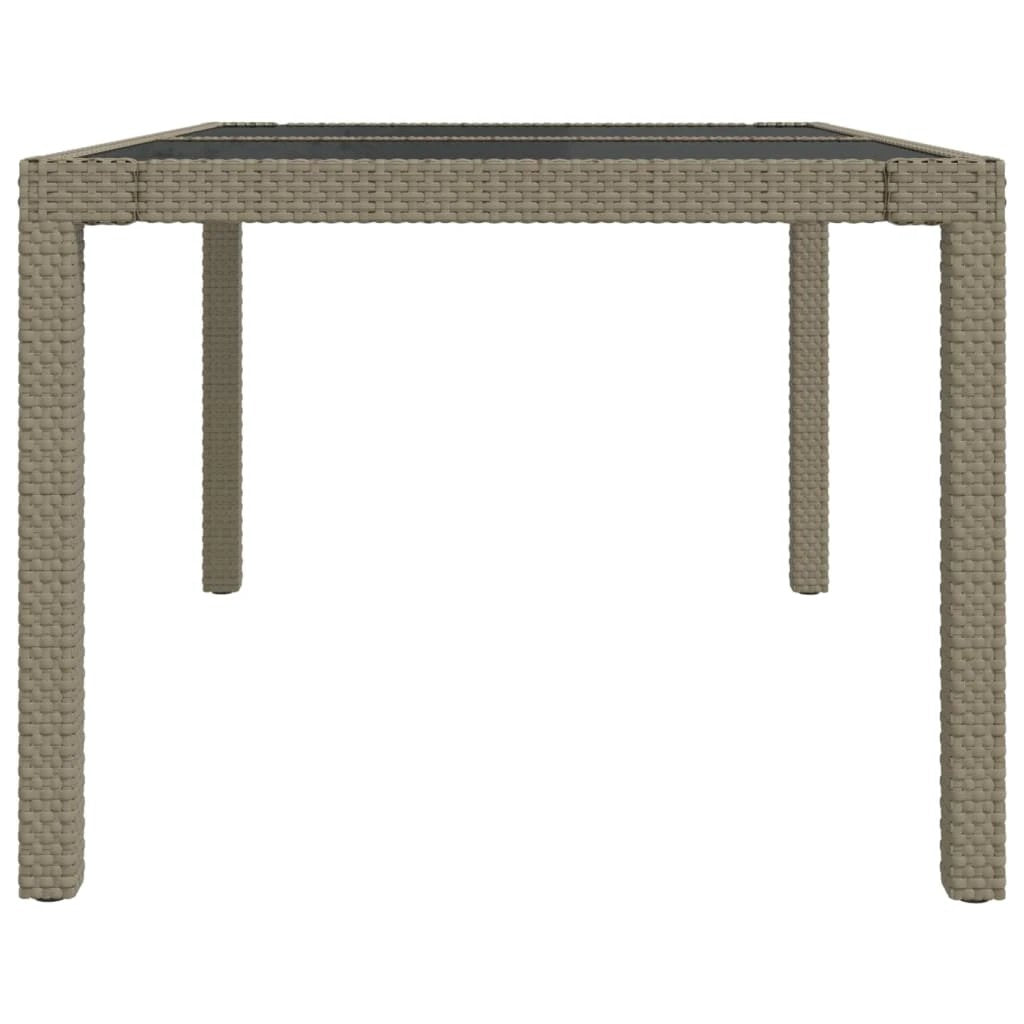 vidaXL vidaXL Garden Table 90x90x75 cm Tempered Glass and Poly Rattan Brown - Garden Table