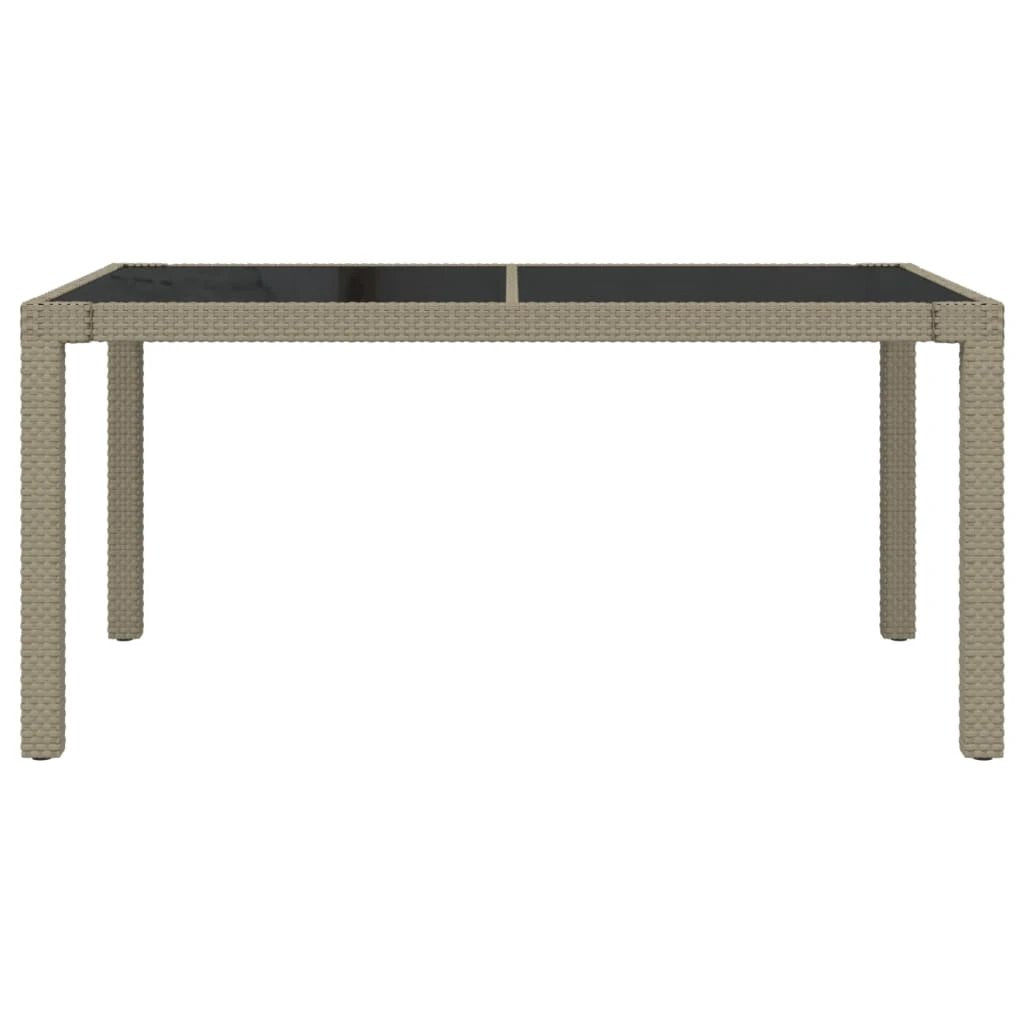 vidaXL Garden Table 90x90x75 cm Tempered Glass and Poly Rattan Brown by vidaXL