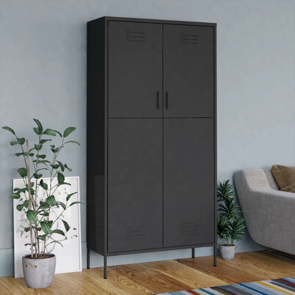 vidaXL Wardrobe Olive Green 90x50x180 cm Steel by vidaXL