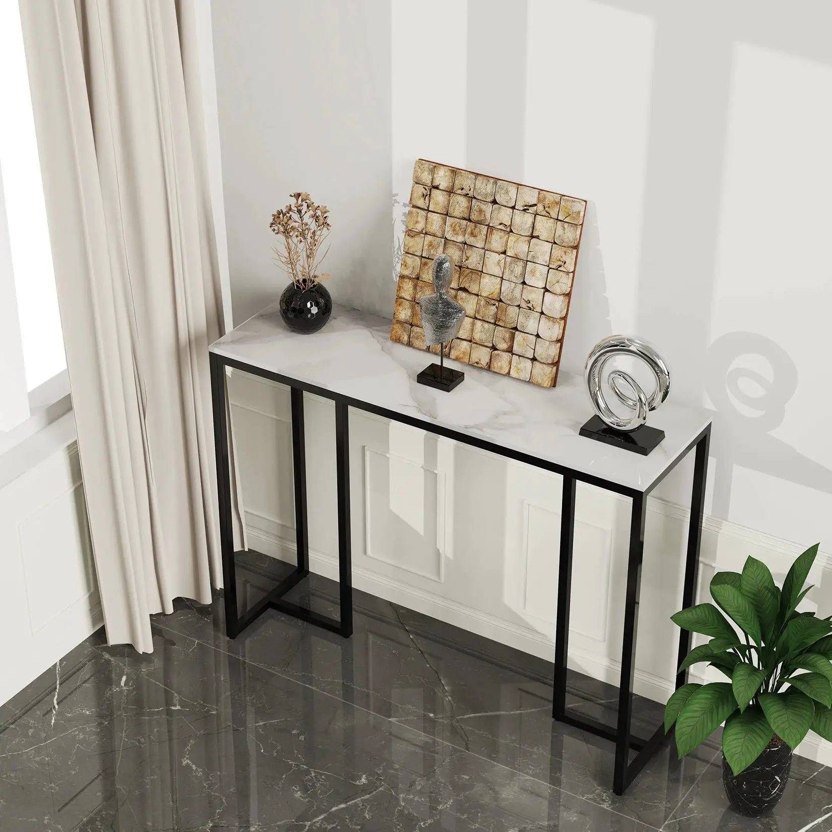 Wisfor BINGOPAW Modern Console Table with Sintered Stone Top for Stylish Interiors - Console Table