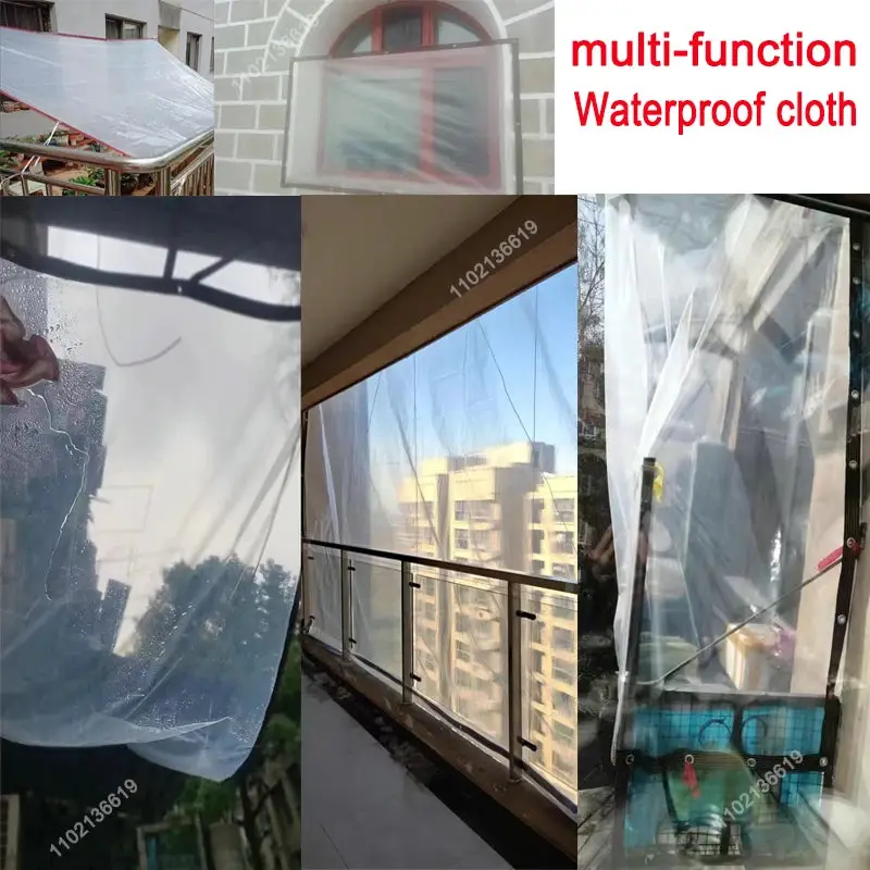 NONE GFDYML Transparent PE Tarpaulin Rainproof Garden Canopy Awning Cover - Cover