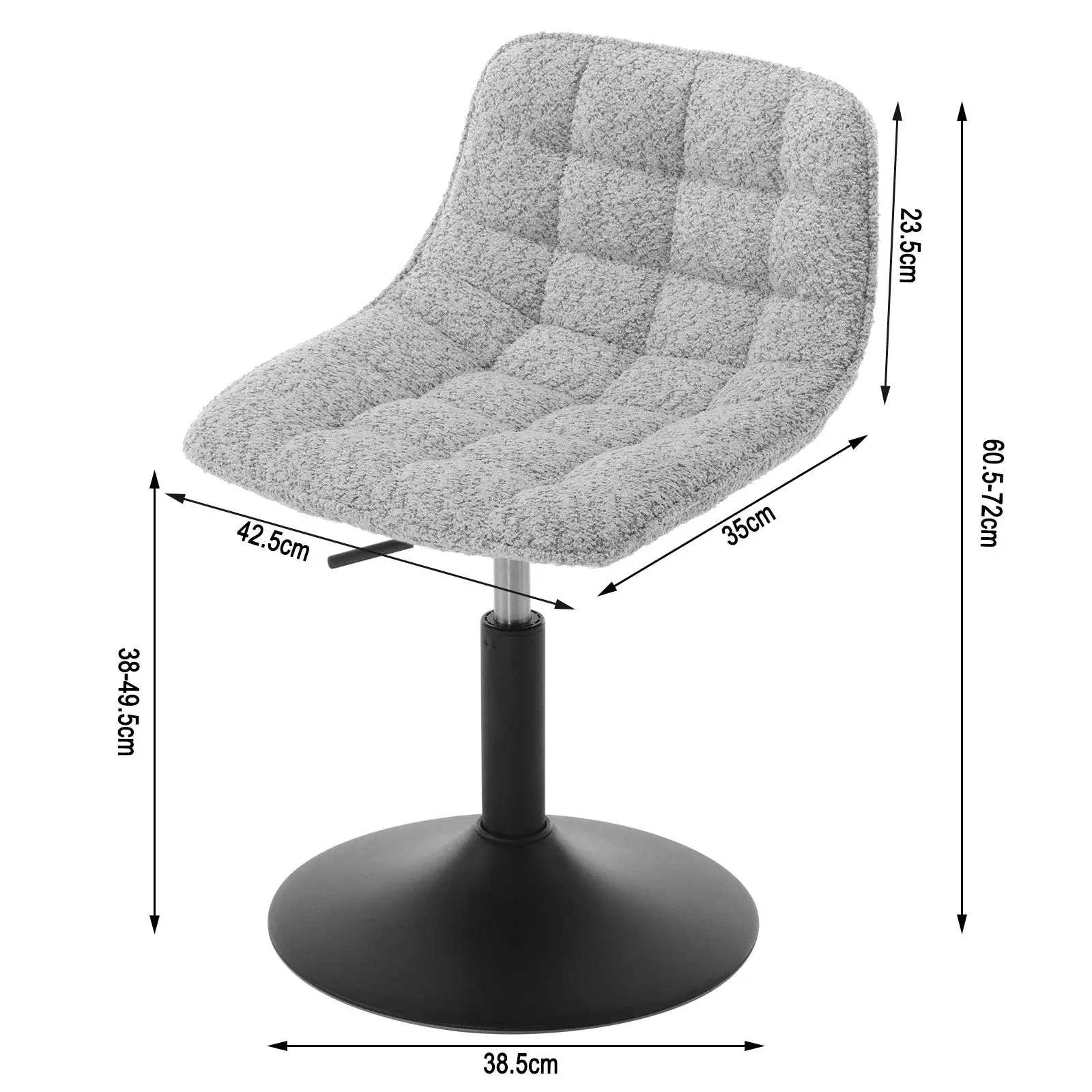 WOLTU Modern Adjustable Swivel Bar Stool - Durable Velvet Seat for Home Use - Bar Stool