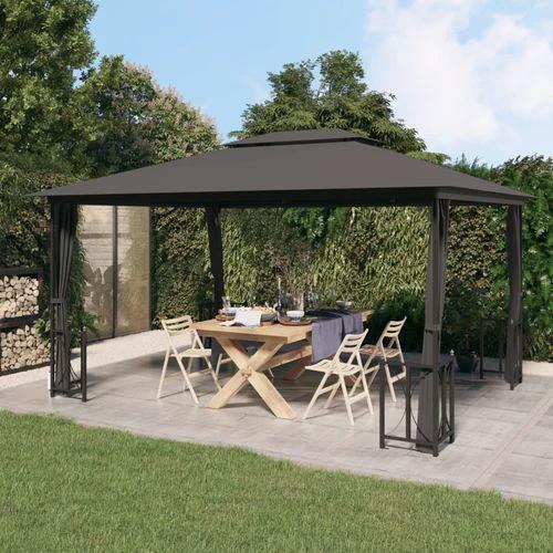 vidaXL Gazebo with Sidewalls 3x3 m Water-Resistant Polyester Roof for Outdoor Gatherings by vidaXL