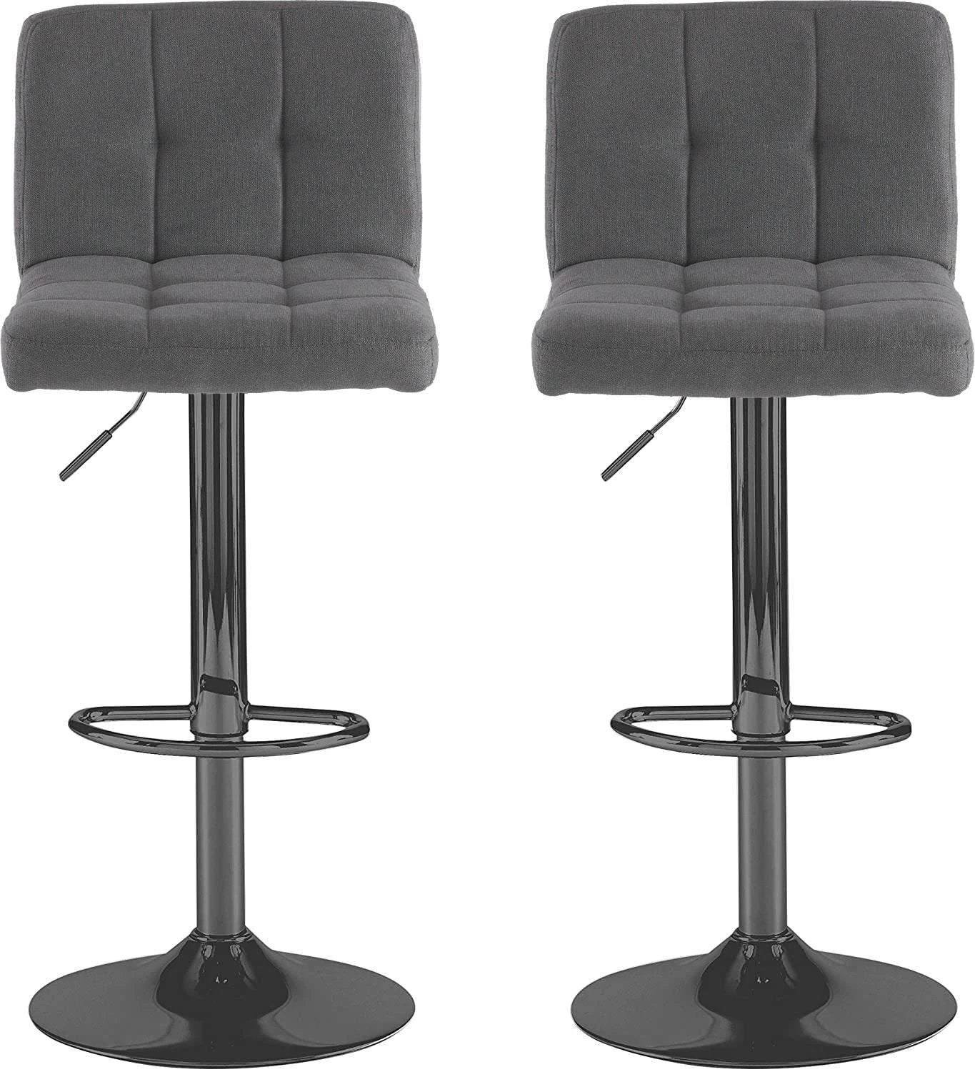Unbranded Fabric Bar Stool with Matt Black Leg -