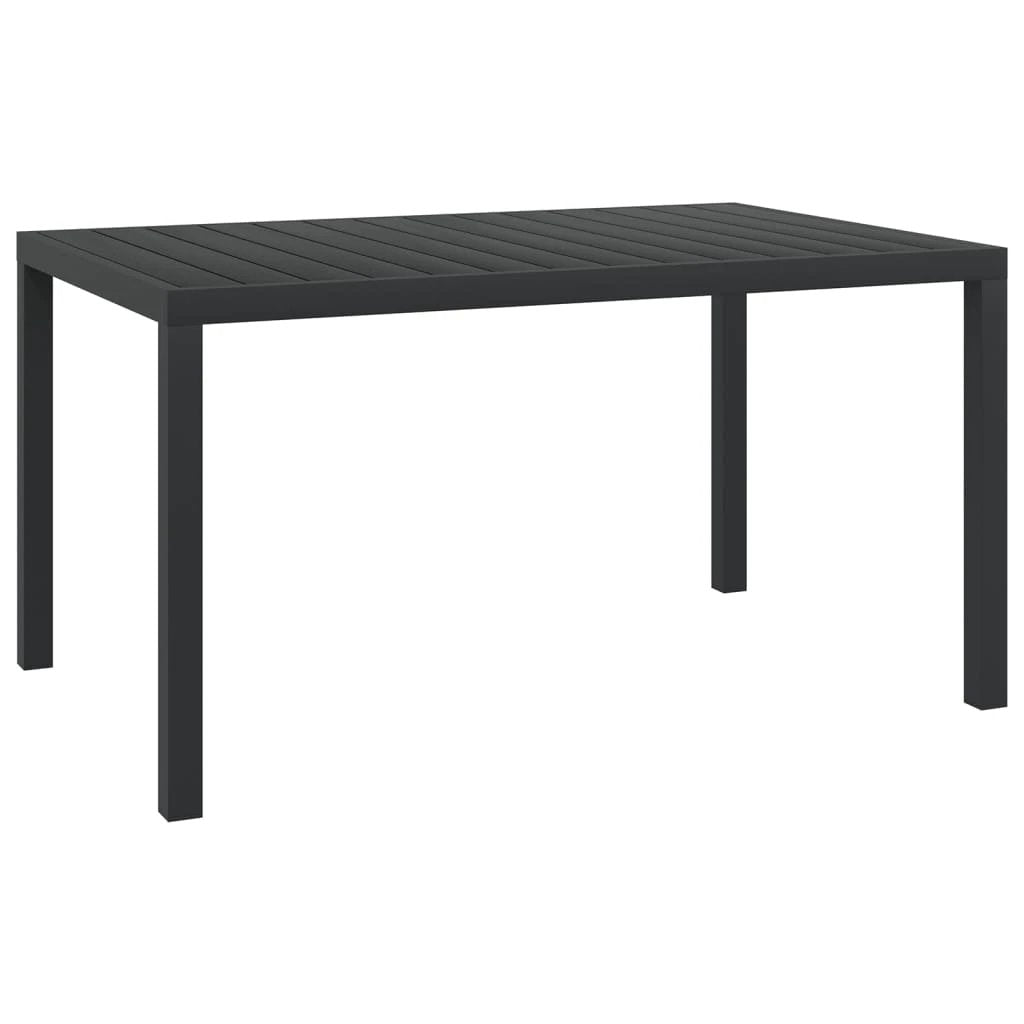 vidaXL Garden Table Black 80x80x74 cm Aluminium and WPC by vidaXL
