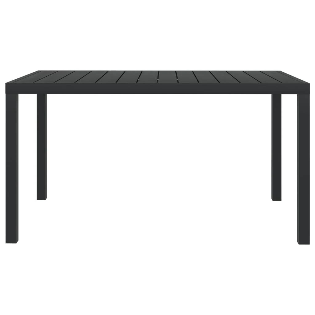 vidaXL Garden Table Black 80x80x74 cm Aluminium and WPC by vidaXL