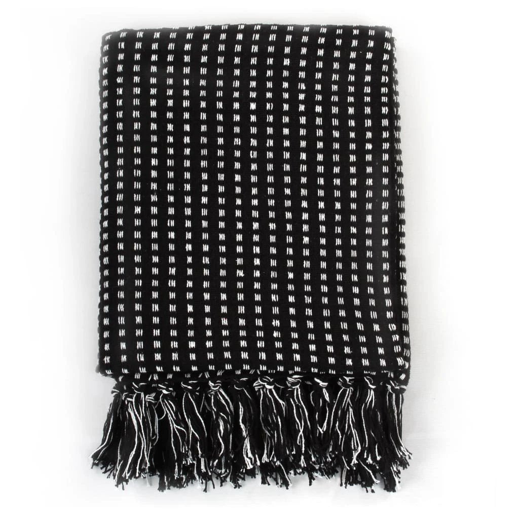 vidaXL Cotton Throw Blanket 125x150 cm Grey with Tassels by vidaXL