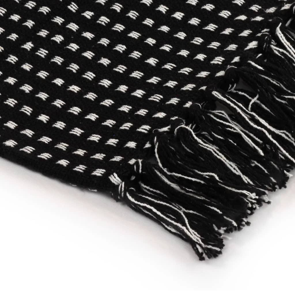 vidaXL Cotton Throw Blanket 125x150 cm Grey with Tassels by vidaXL