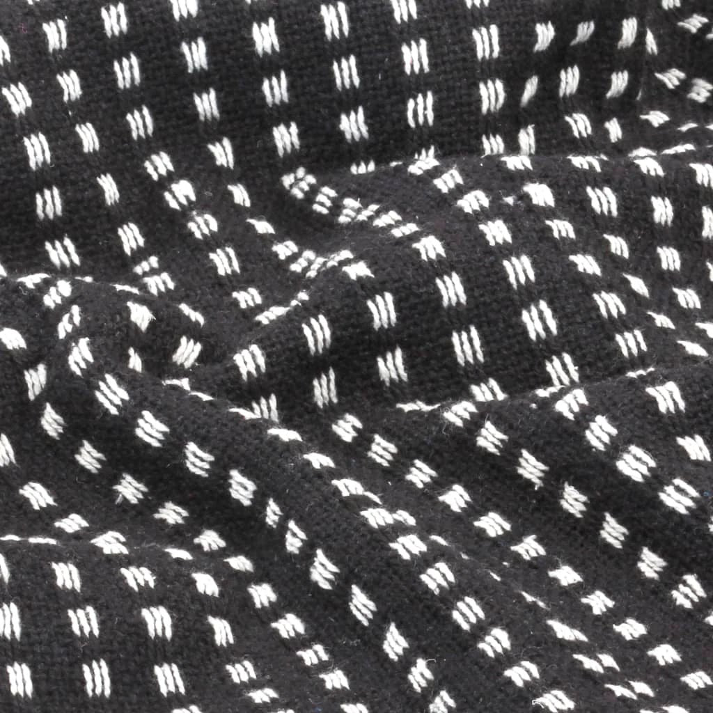 vidaXL Cotton Throw Blanket 125x150 cm Grey with Tassels by vidaXL