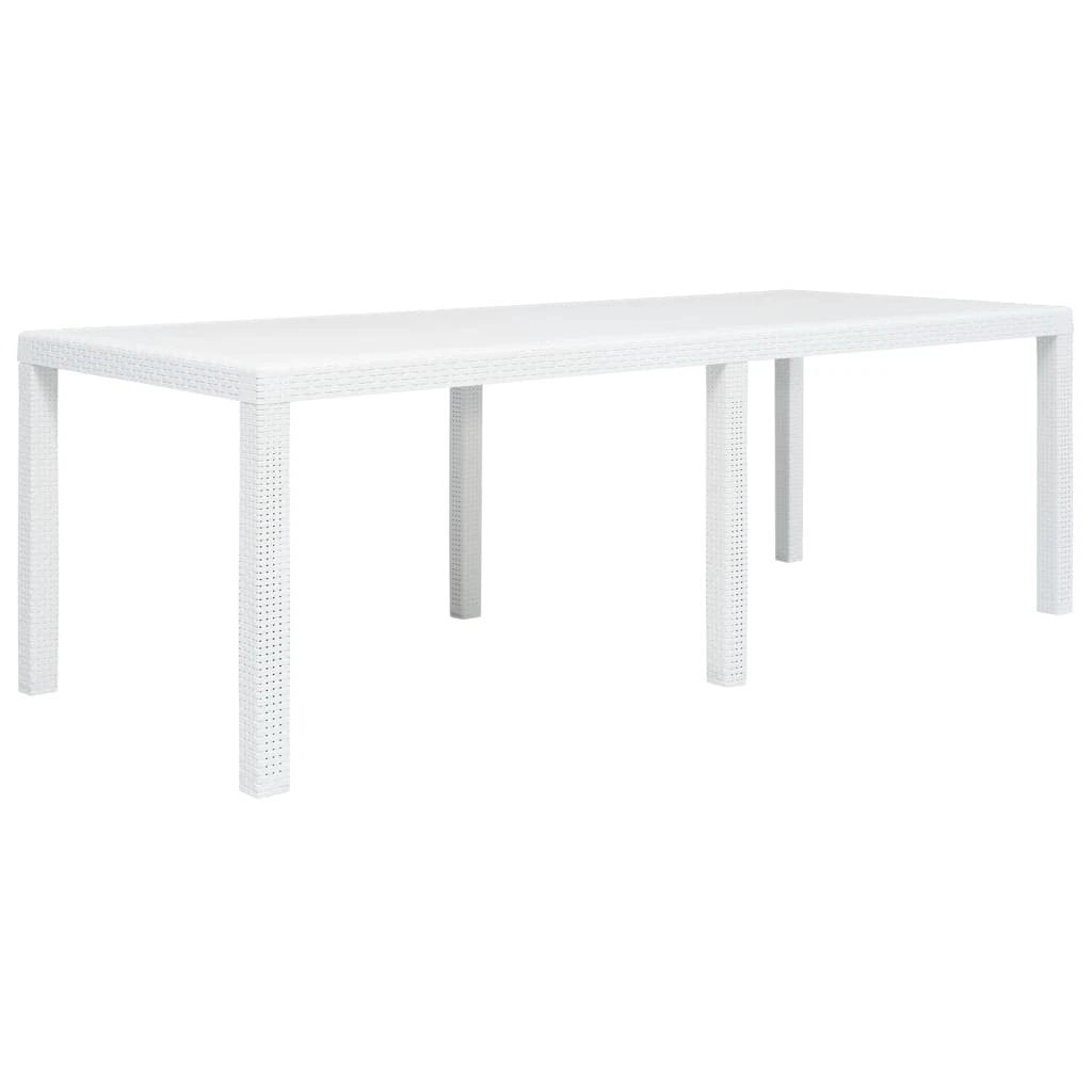 vidaXL vidaXL Garden Table White 79x79x72 cm Plastic Rattan Look - Garden Table