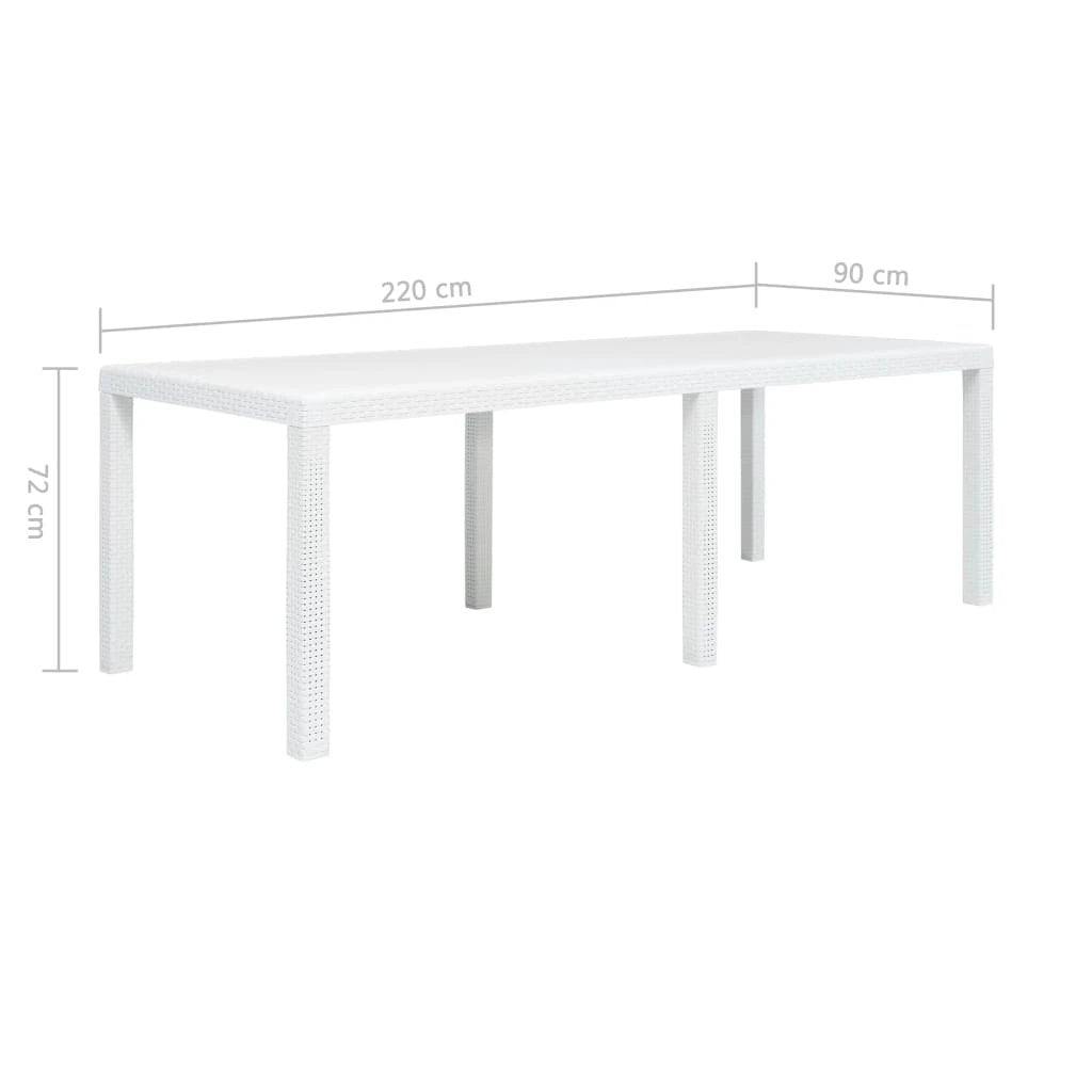 vidaXL vidaXL Garden Table White 79x79x72 cm Plastic Rattan Look - Garden Table