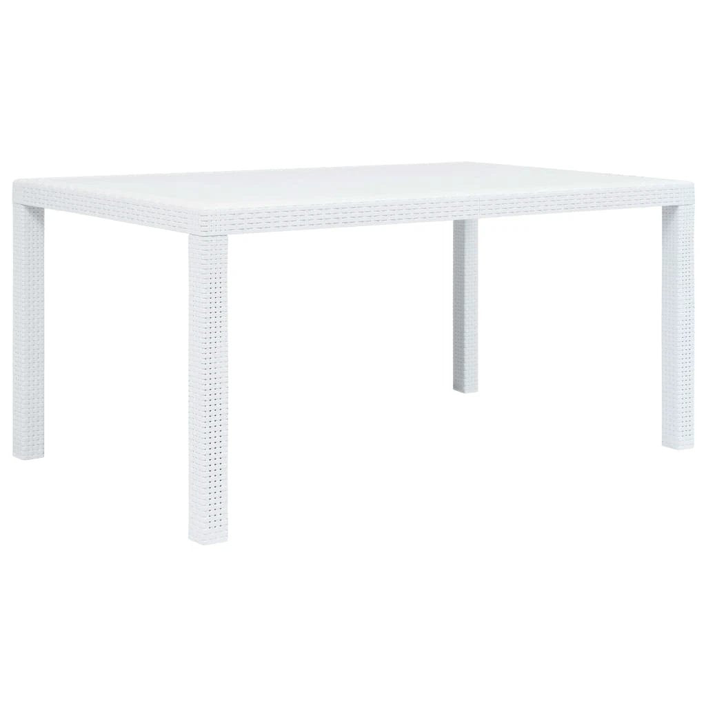 vidaXL vidaXL Garden Table White 79x79x72 cm Plastic Rattan Look - Garden Table