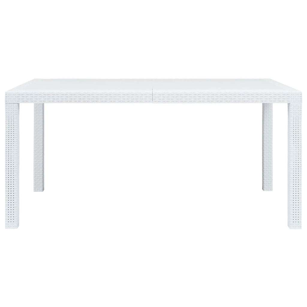 vidaXL vidaXL Garden Table White 79x79x72 cm Plastic Rattan Look - Garden Table