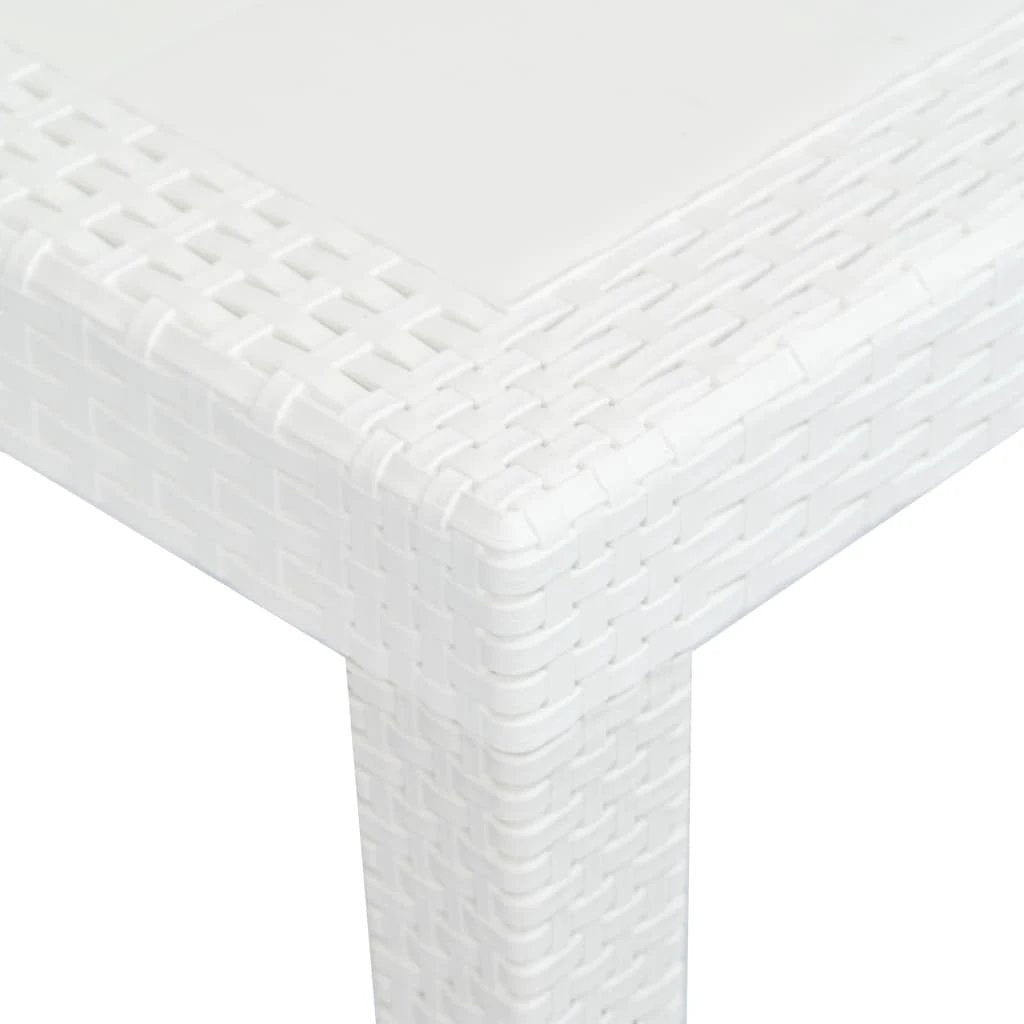 vidaXL vidaXL Garden Table White 79x79x72 cm Plastic Rattan Look - Garden Table