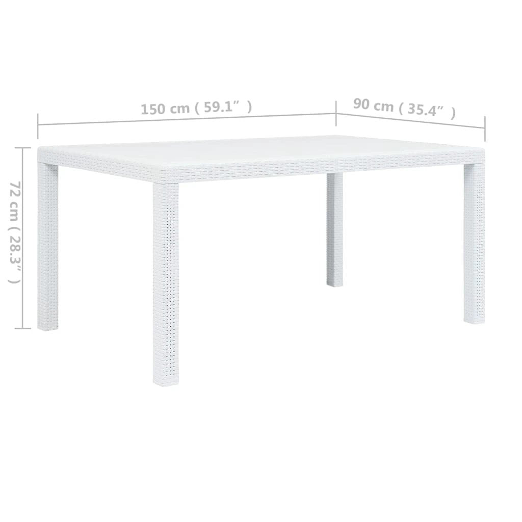 vidaXL vidaXL Garden Table White 79x79x72 cm Plastic Rattan Look - Garden Table