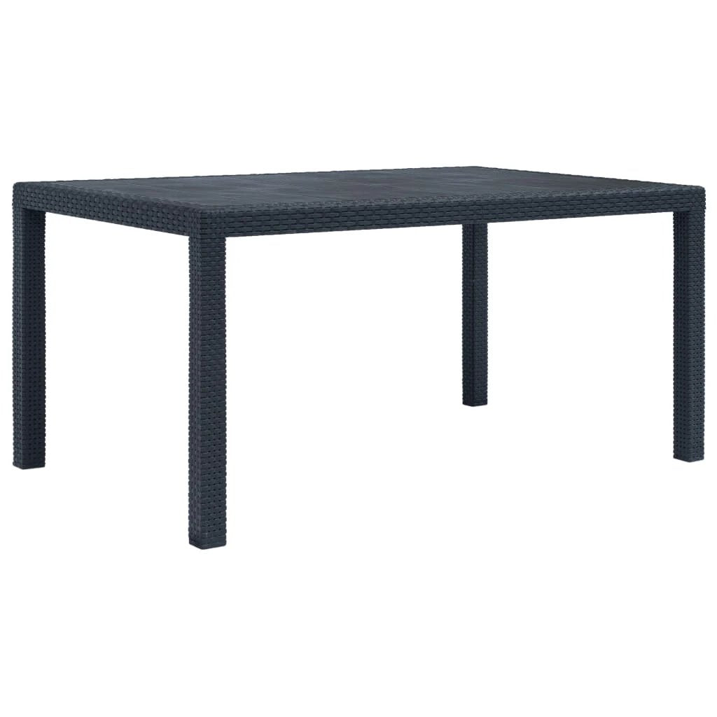 vidaXL Garden Table White 79x79x72 cm Plastic Rattan Look by vidaXL